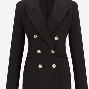 SO VERSATILE Express Black Blazer with Gold Buttons a must have seasonless